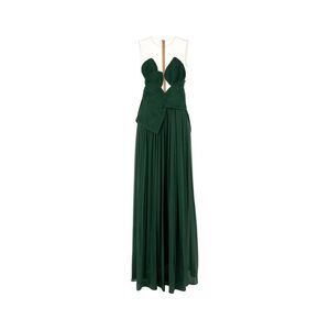 Costarellos Women Dark Green Georgette Serenne Long Dress